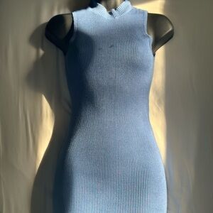 F21- Blue Ribbed Knit Dress